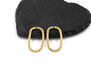 6 x Raw Brass Open Hammered Pendant, 35x20mm (C0503)