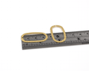 6 x Raw Brass Open Hammered Pendant, 35x20mm (C0503)