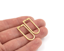 4 x Raw Brass Open D-shape Pendants, 30x13mm (C0504)