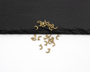 40 x Tiny Raw Brass Crescent Moon Charms, 8x4mm (C0511)