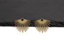 2 x Raw Brass Fan Charms, 21x24mm (C0515)