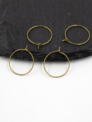14 pairs x Raw Brass Earring Hoops, 20mm (C0701)