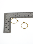 14 pairs x Raw Brass Earring Hoops, 15mm (C0702)