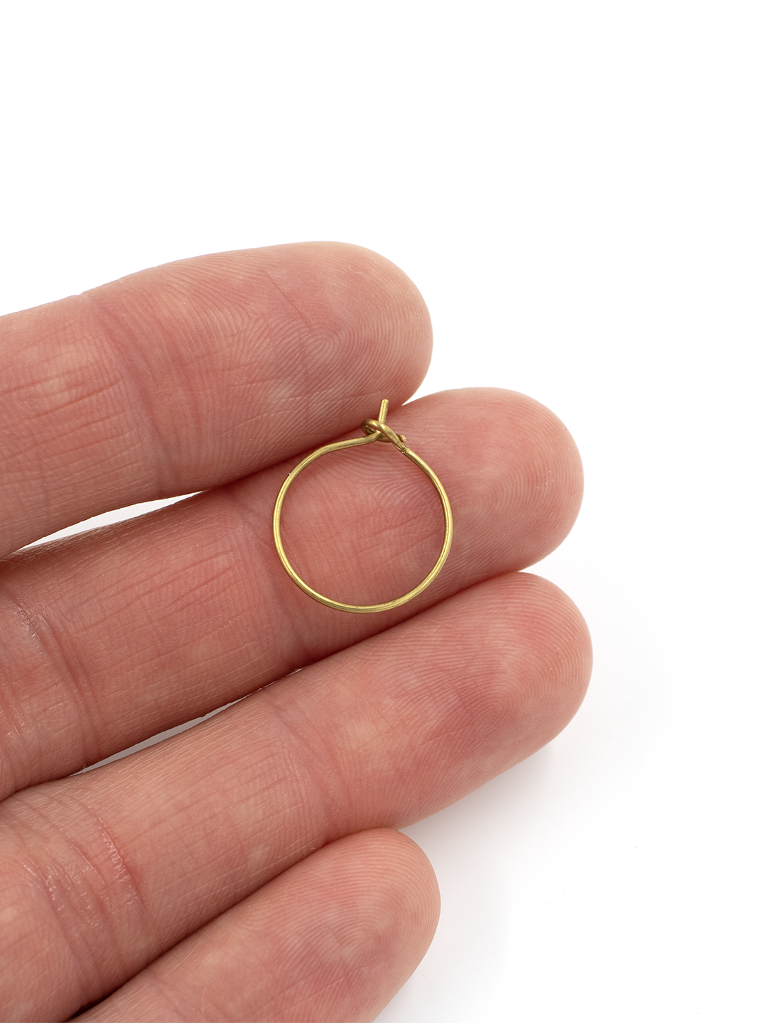 14 pairs x Raw Brass Earring Hoops, 15mm (C0702)