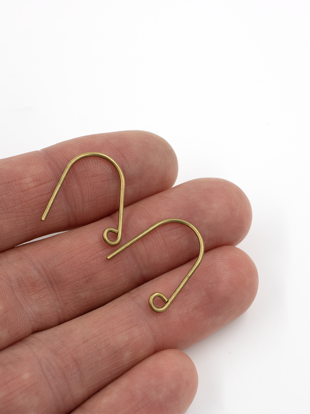 10 x Chunky Raw Brass Earring Hooks (C0703)