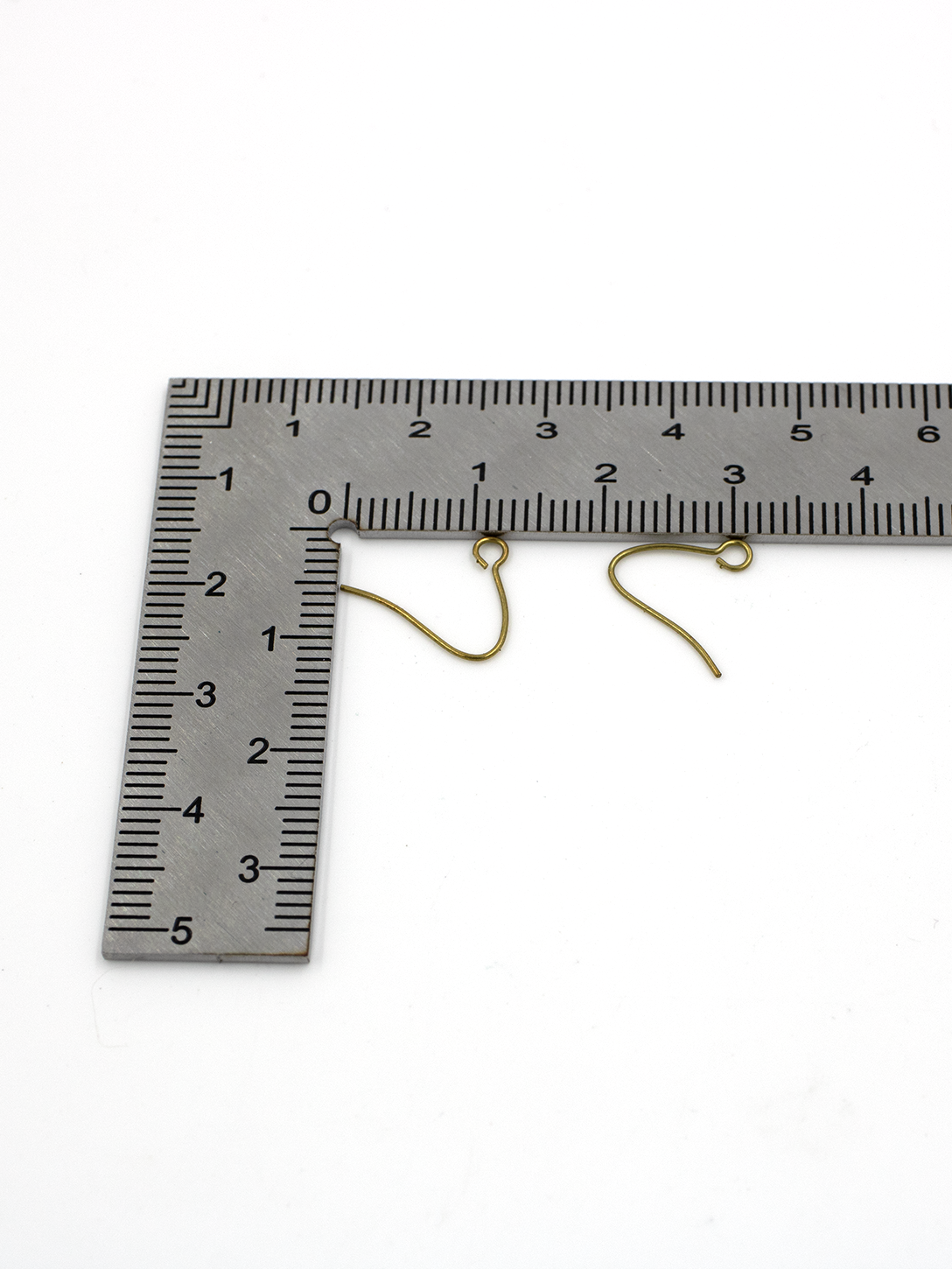 20 pairs x Tiny Raw Brass Earring Hooks, 11mm Plain Fishhook Earring Wire (C0707)