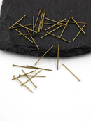 100 x Raw Brass Flat Head Pins, 20x0.7mm (C0710)