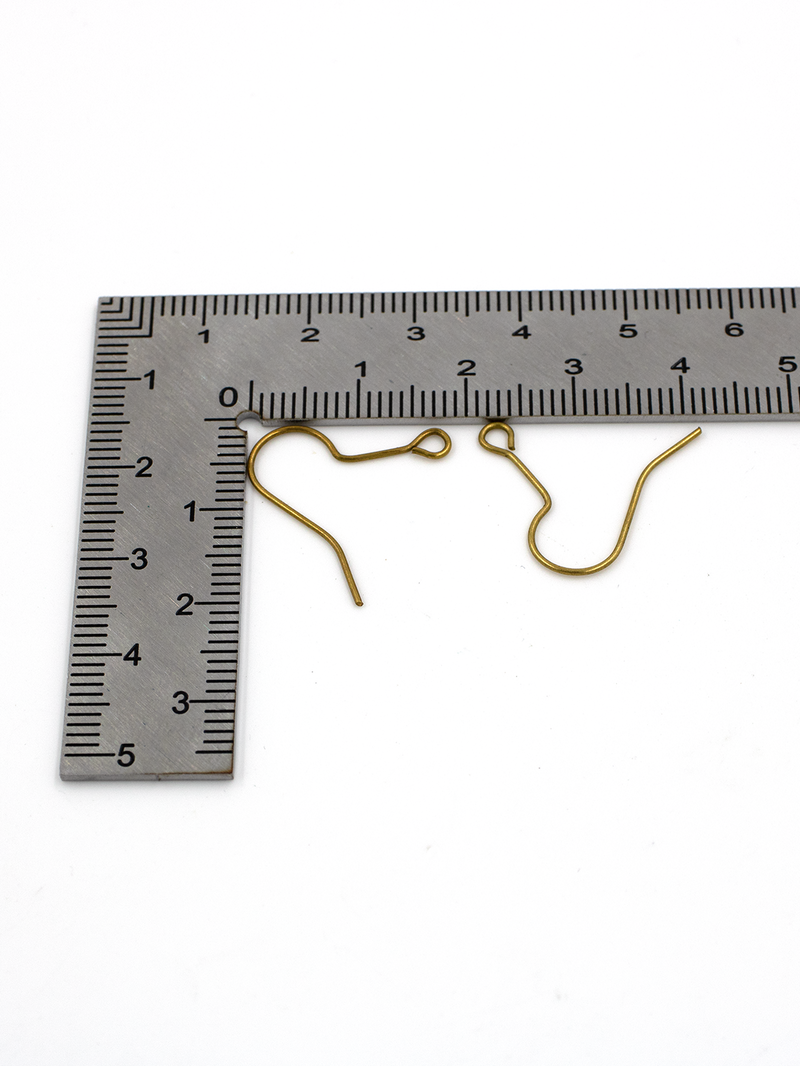 20 x Raw Brass Long Neck Earring Hooks (C0711)