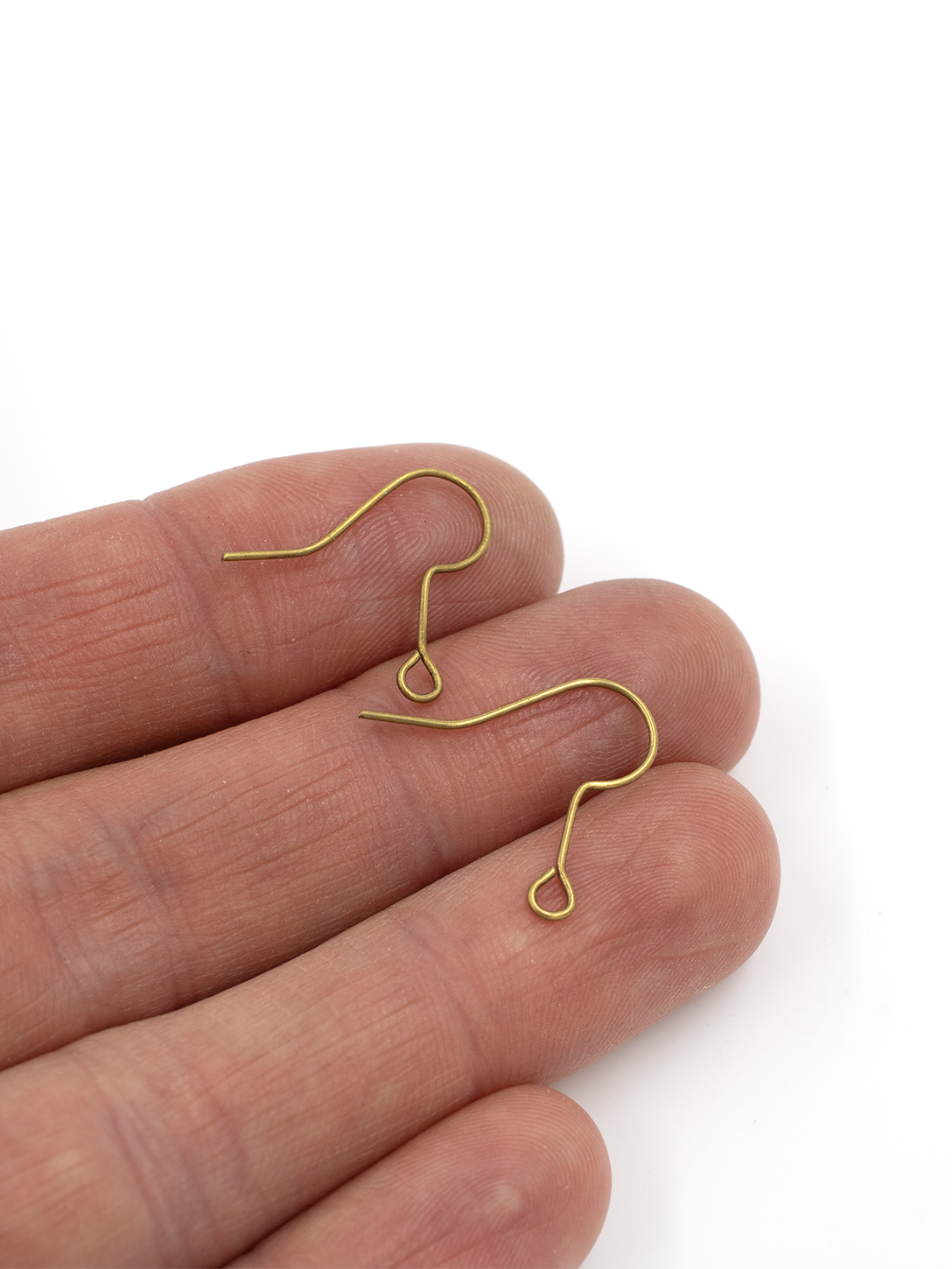 20 x Raw Brass Long Neck Earring Hooks (C0711)