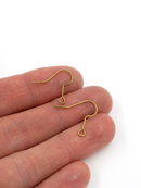 20 x Raw Brass Long Neck Earring Hooks (C0711)