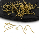 20 pairs x Raw Brass Ball End Earing Hooks, French Earring Wire (C0636)