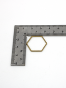 20 x Raw Brass Hexagon Jewellery Connectors, 23x20mm (C0644)