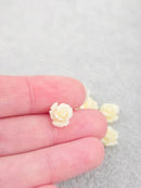 10 x Cream Coral Rose Bud Beads, 10mm (3579)