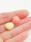 6 x Mix of Pastel Coral Rose Bud Beads, 15mm (3584)