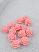 10 x Pink Coral Rose Bud Beads, 15mm (3583)