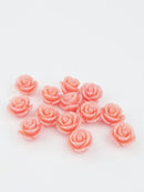 10 x Pink Coral Rose Bud Beads, 15mm (3583)