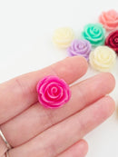 10 x Mixed Colour Coral Rose Bud Beads, 20mm (3585)