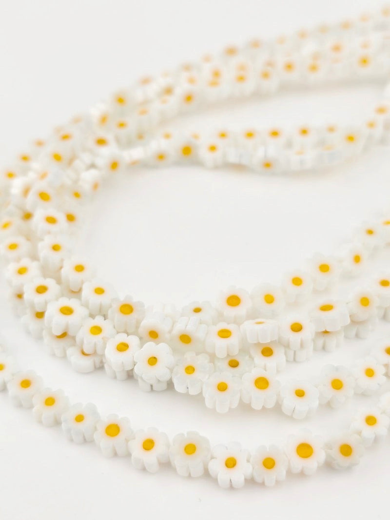 6mm Murano Glass Daisy Flower Beads (3660)