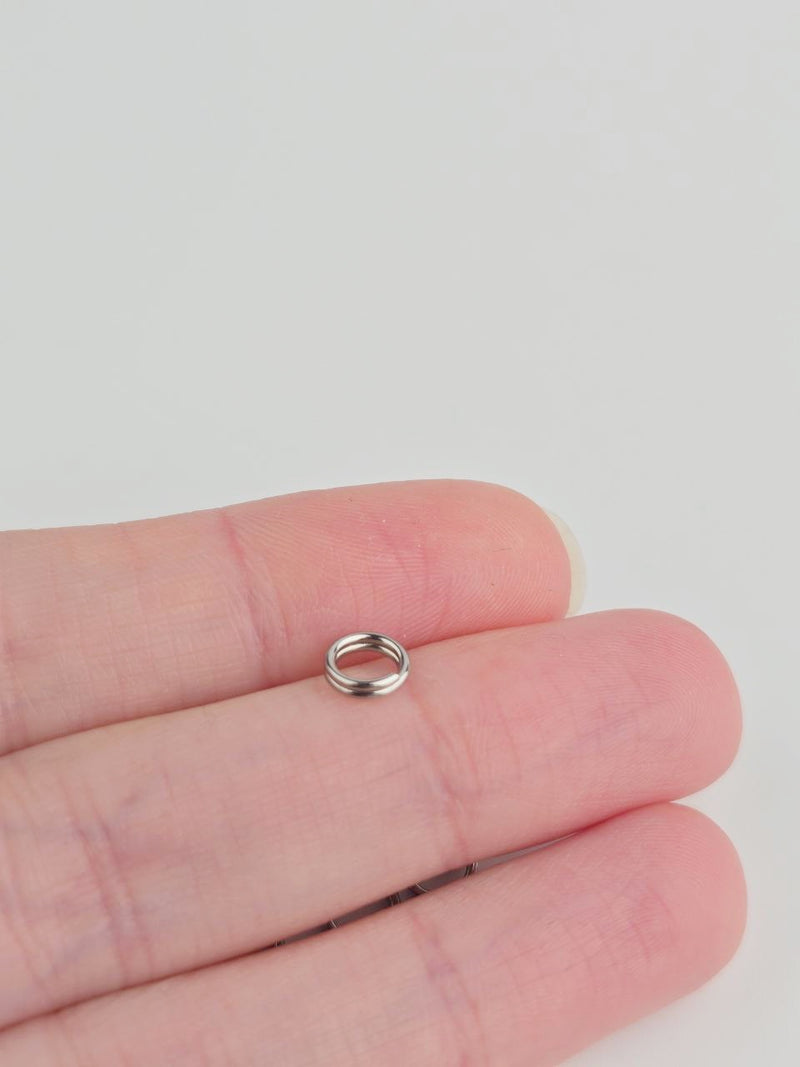 50 x Stainless Steel Split Jump Rings, 6mm