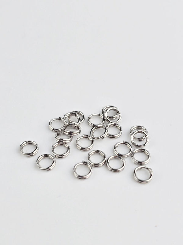 50 x Stainless Steel Split Jump Rings, 6mm