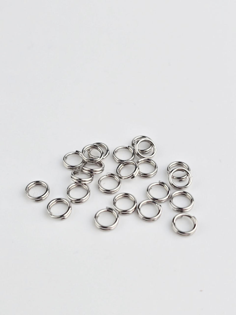 50 x Stainless Steel Split Jump Rings, 6mm