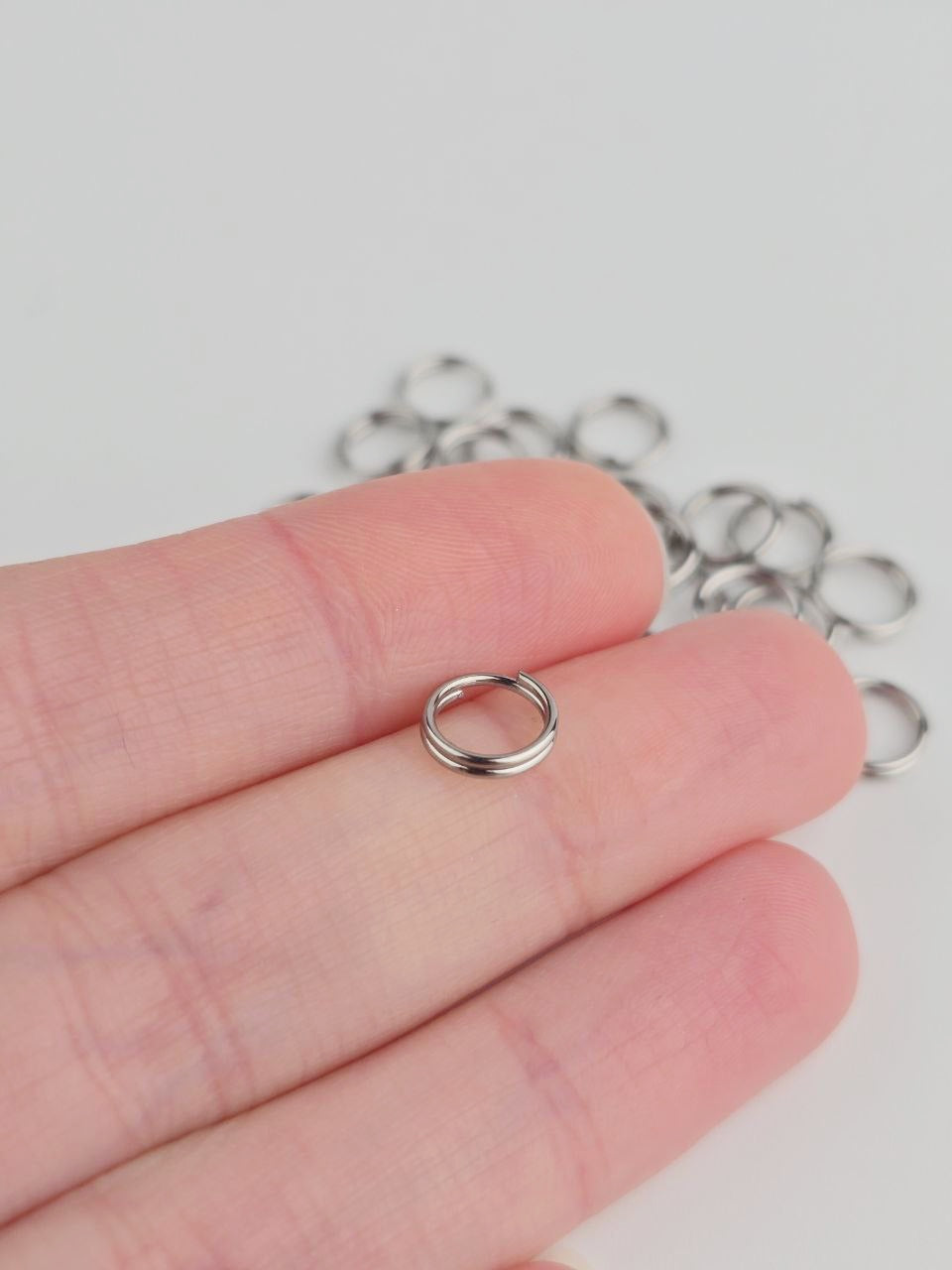 50 x Stainless Steel Split Jump Rings, 8mm