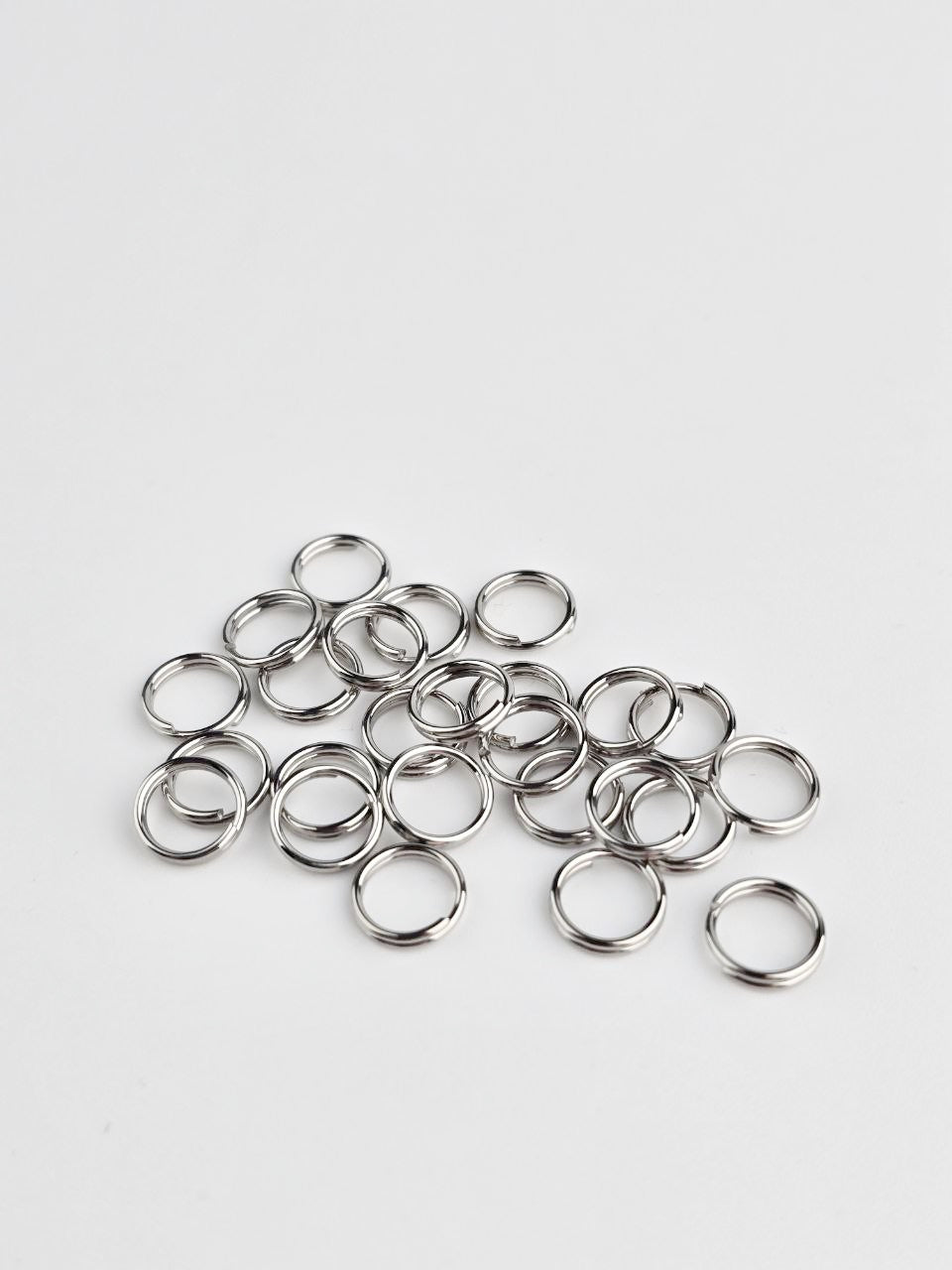 50 x Stainless Steel Split Jump Rings, 8mm