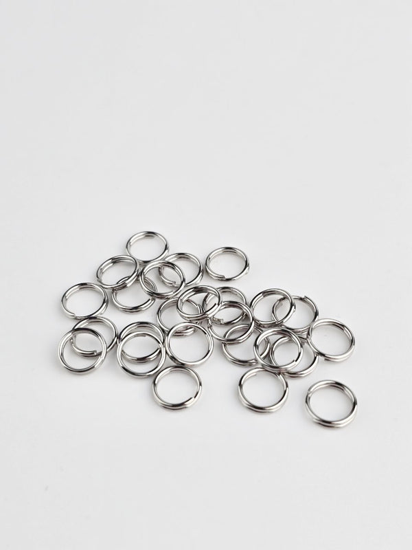 50 x Stainless Steel Split Jump Rings, 8mm