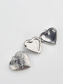 Embossed Stainless Steel Heart Shaped Locket Pendant, 30x28mm