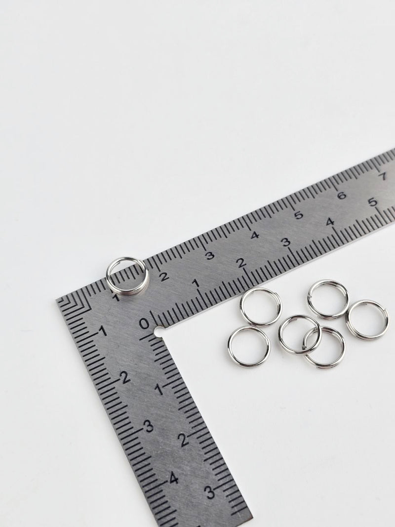 50 x Stainless Steel Split Jump Rings, 8mm