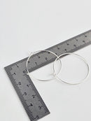 925 Sterling Silver Plated Steel Earring Hoop Wire, 30mm