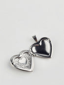 Embossed Stainless Steel Heart Shaped Locket Pendant, 29mm