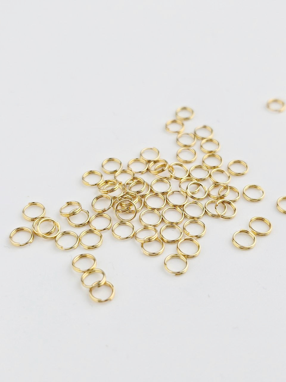 50 x 18K Gold Plated Steel Split Rings, 5x1mm