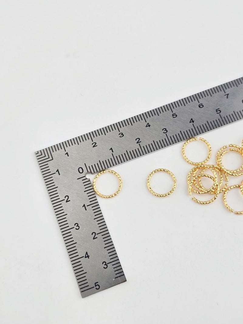 18K Gold Plated Braided Open Ring Links, 10x1mm