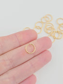 18K Gold Plated Braided Open Ring Links, 10x1mm