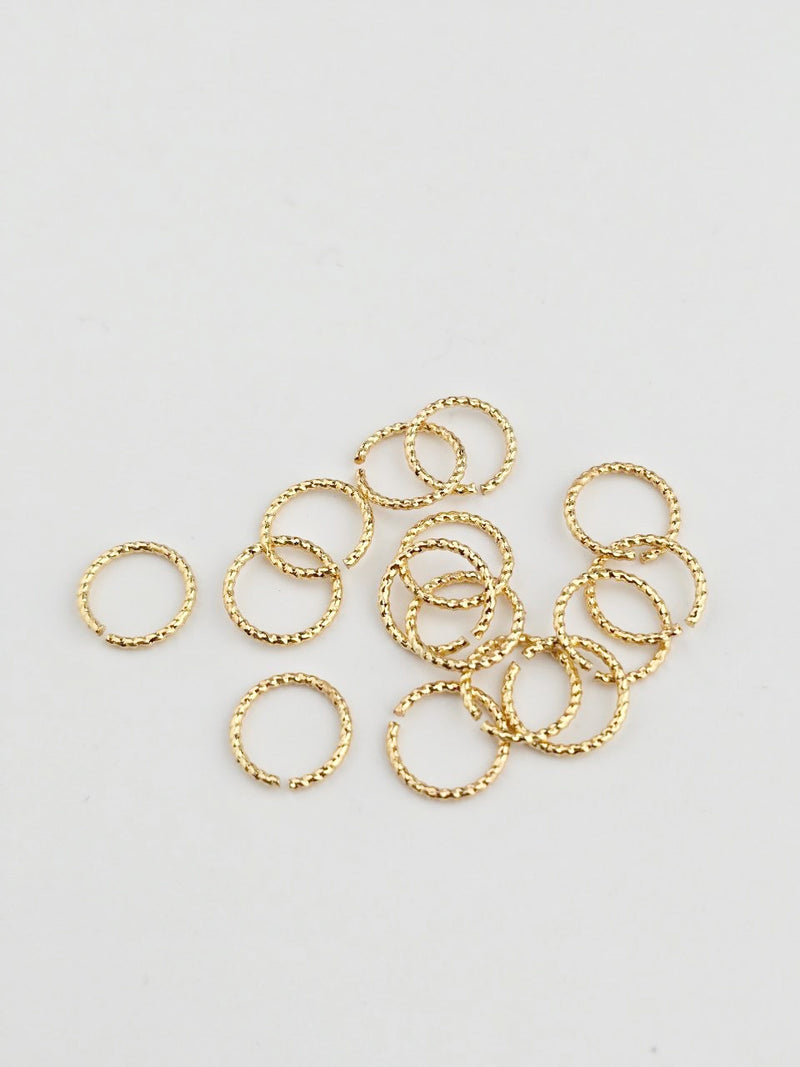 18K Gold Plated Braided Open Ring Links, 10x1mm