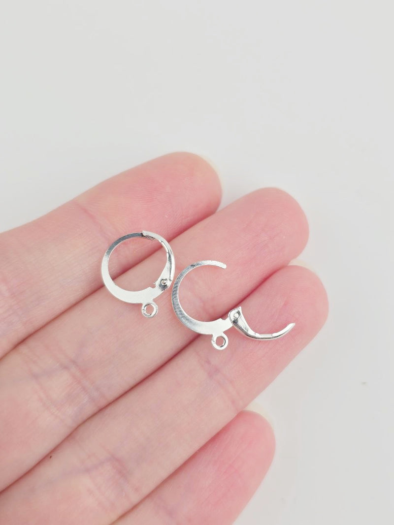 10 x 925 Sterling Silver Plated Steel Leverback Earring Hoops