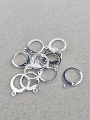 10 x 925 Sterling Silver Plated Steel Leverback Earring Hoops