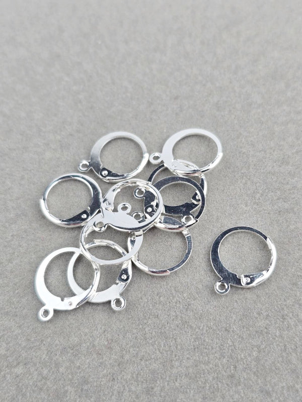 10 x 925 Sterling Silver Plated Steel Leverback Earring Hoops