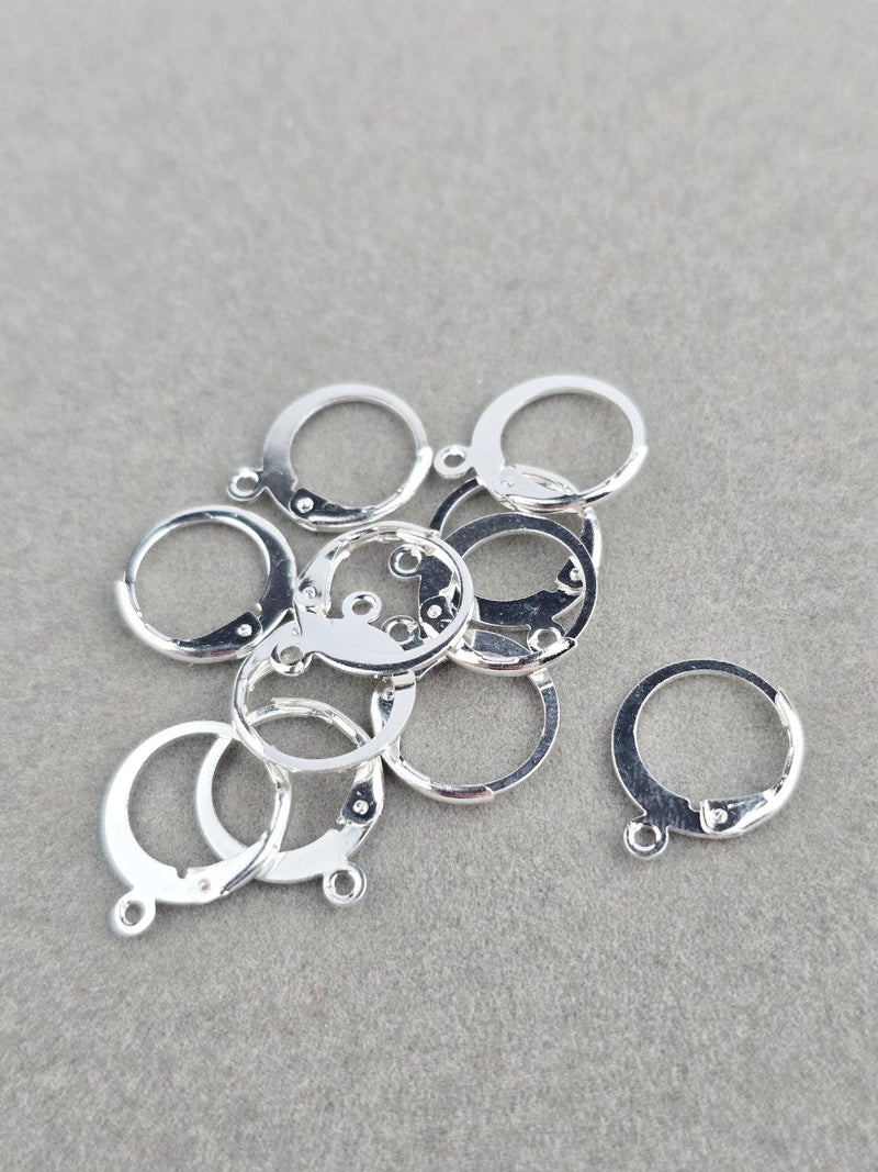 10 x 925 Sterling Silver Plated Steel Leverback Earring Hoops