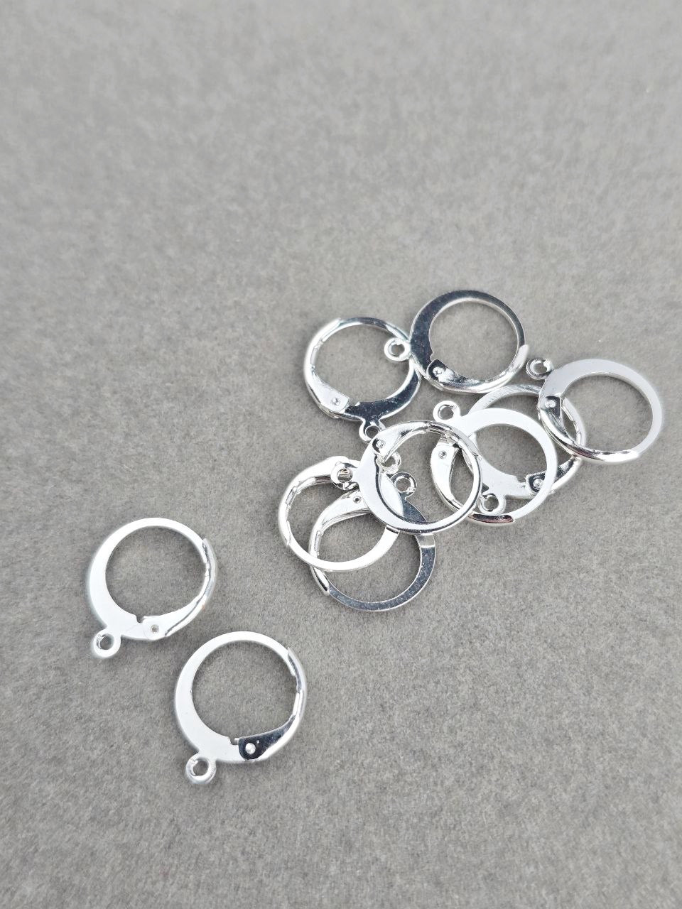 10 x 925 Sterling Silver Plated Steel Leverback Earring Hoops