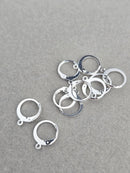 10 x 925 Sterling Silver Plated Steel Leverback Earring Hoops
