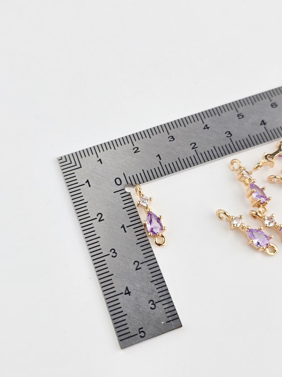 18K Gold Plated Purple CZ Jewellery Connectors