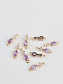 18K Gold Plated Purple CZ Jewellery Connectors