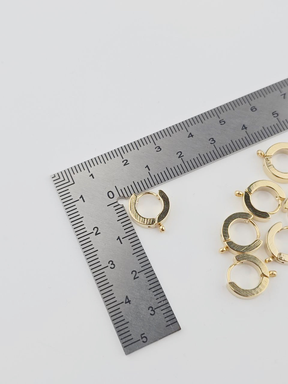 Gold Plated Steel Huggie Hoops with Loops, 12x11mm