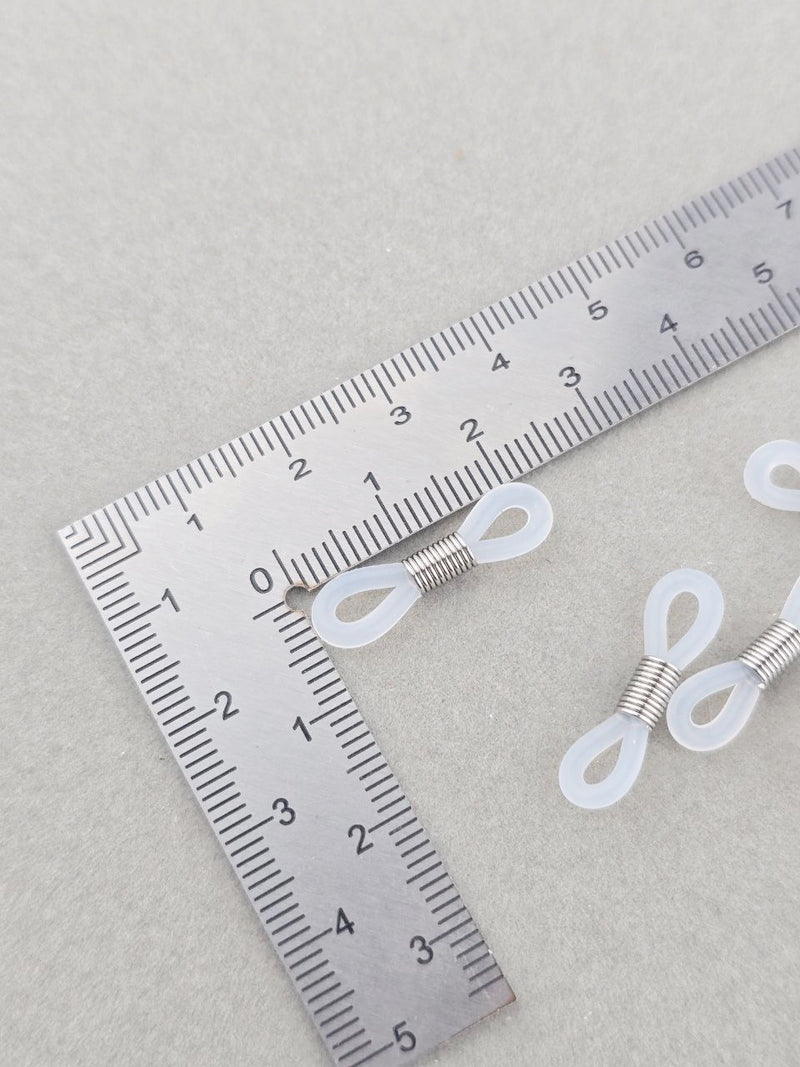 20 x Clear Rubber Loop Ends for Eyeglasses Chain, 20x5mm