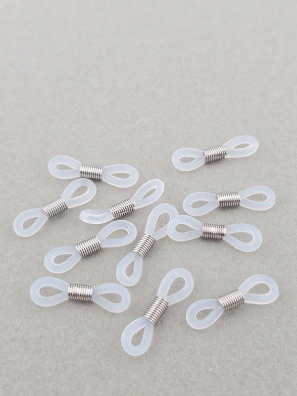 20 x Clear Rubber Loop Ends for Eyeglasses Chain, 20x5mm