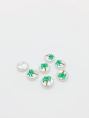 2 x Irregular Round Pearl Beads with Painted Palm Pattern, 12mm