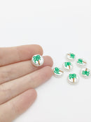 2 x Irregular Round Pearl Beads with Painted Palm Pattern, 12mm