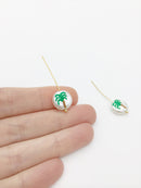 2 x Irregular Round Pearl Beads with Painted Palm Pattern, 12mm